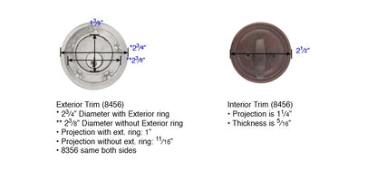 Emtek Tuscany Style Deadbolt Measurements