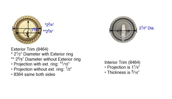 Emtek Rope Style Deadbolt Measurements