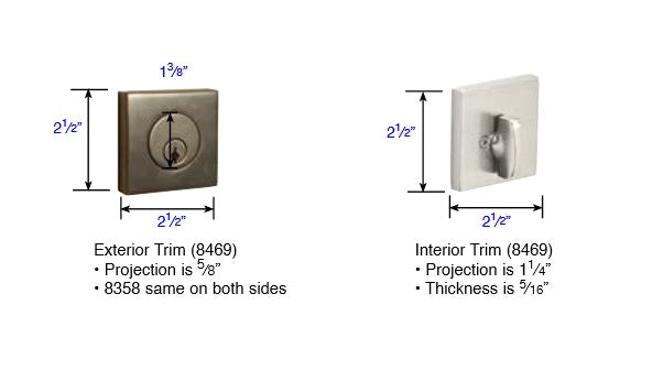 Emtek Square Deadbolt Measurements