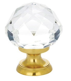 Emtek Diamond 1 Inch Cabinet Knob Polished Brass