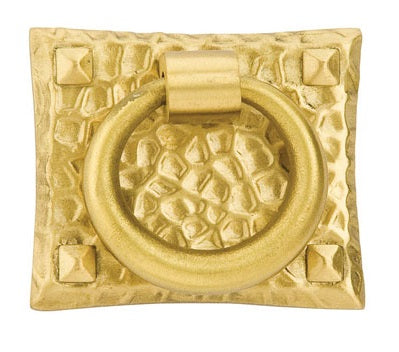 Emtek Hammered Ring Pull Satin Brass