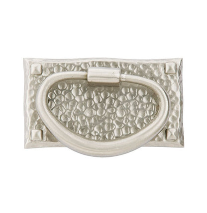 Emtek Hammered 3 Inch Oval Cabinet Pull Satin Nickel
