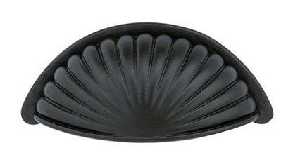 Emtek Bronze Fluted 4 Inch C to C Bin Pull Flat Black
