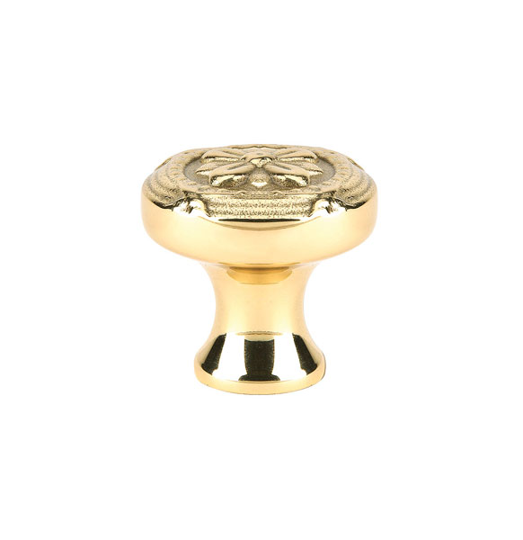 Emtek Ribon And Reed 1-1/4 Inch Cabinet Knob Polished Brass