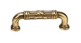 Emtek 3 Inch Ribbon And Reed Fixed Drawer Pull French Antique