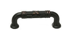 Emtek 4 Inch Ribbon And Reed Fixed Drawer Pull Oil Rubbed Bronze