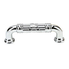 Emtek 3 Inch Ribbon And Reed Fixed Drawer Pull Polished Chrome