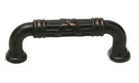 Emtek 6 Inch Ribbon And Reed Fixed Drawer Pull Oil Rubbed Bronze