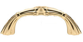Emtek 10 Inch Ribbon And Reed Cabinet Pull Polished Brass