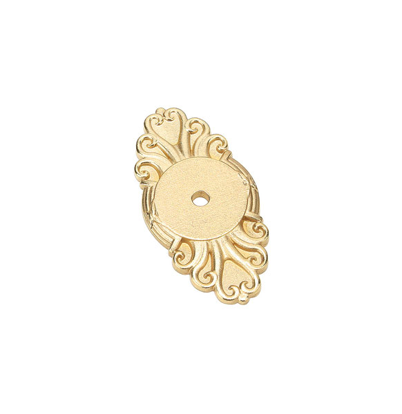 Emtek Ribbon and Reed Backplate For Cabinet Knob Polished Brass