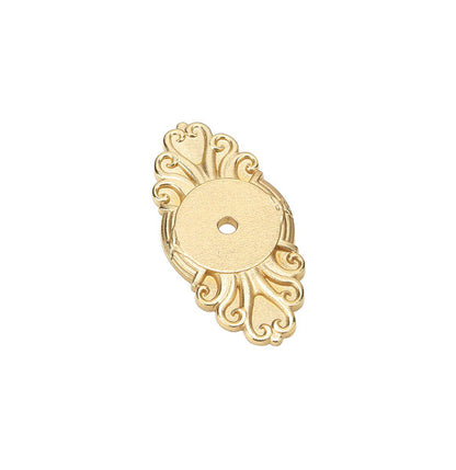 Emtek Ribbon and Reed Backplate For Cabinet Knob Polished Brass