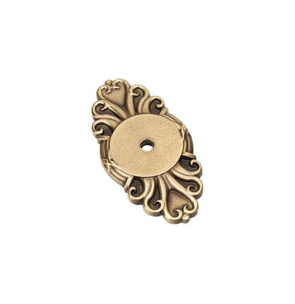Emtek Ribbon and Reed Backplate For Cabinet Knob French Antique