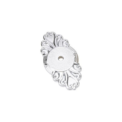 Emtek Ribbon and Reed Backplate For Cabinet Knob Polished Chrome
