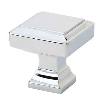 Emtek Geometric Square 1 1/4 Inch Cabinet Knob Polished Chrome