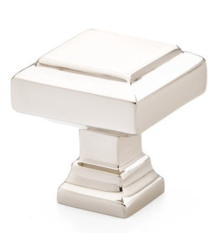 Emtek Geometric Square 1 1/4 Inch Cabinet Knob Polished Nickel