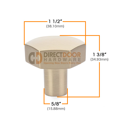 Emtek Mod Hex 1 1/2 Inch Cabinet Knob