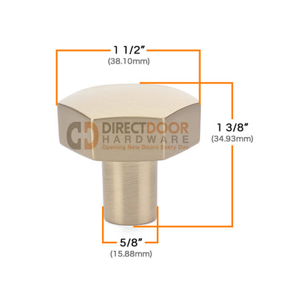 Emtek Mod Hex 1 1/2 Inch Cabinet Knob