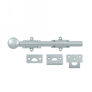 Deltana 8 Inch Heavy Duty Surface Bolt - Polished Chrome