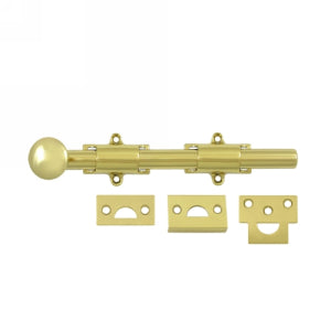 Deltana 8 Inch Heavy Duty Surface Bolt - Polished Brass