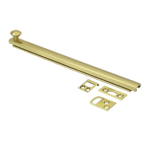 Deltana 8 Inch Concealed Screw Bolt - Polished Brass
