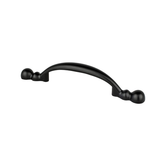 Berenson Traditional Advantage Four 3 inch CC Matte Black Rounded End Pull