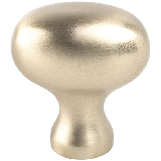 Berenson Transitional Advantage Three Champagne Oval Knob - This knob has a tooth on the bottom.
