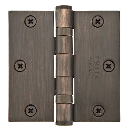 Emtek 3.5 Inch Steel Heavy Duty Ball Bearing Door Hinges With Square Corners