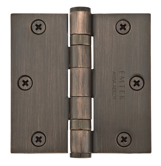 Emtek 3.5 Inch Steel Heavy Duty Ball Bearing Door Hinges With Square Corners