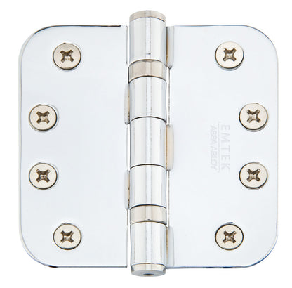 Emtek 4 Inch Steel Heavy Duty Ball Bearing Door Hinges with 5/8 Inch Round Corners  (pair)