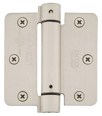 Emtek 3 1/2 Inch Steel Spring Door Hinges with 1/4 Inch Round Corners  (pair)