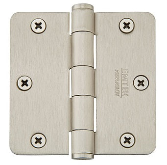 Emtek 3.5 Inch Solid Brass Residential Duty Door Hinges with 1/4 Inch Round Corners  (pair)