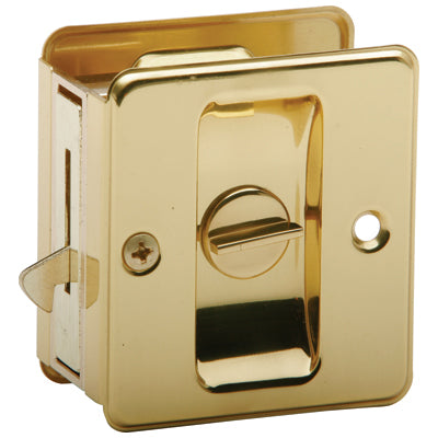 Schlage Privacy Pocket Door Lock Bright Brass