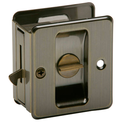 Schlage Privacy Pocket Door Lock Antique Brass