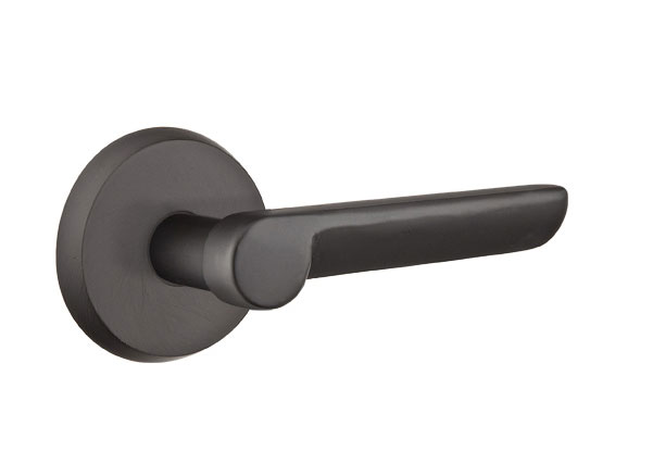 Emtek Sandcast Bronze Aurora Lever Handle with Style 2 Rosette