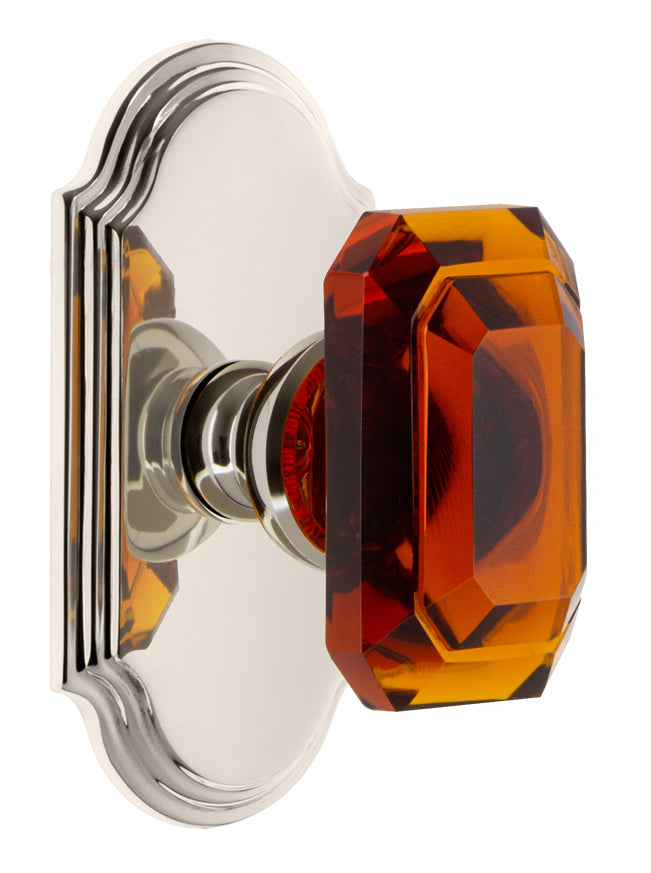 Grandeur Arc Plate with Baguette Amber Knob