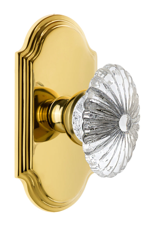 Grandeur Arc Plate with Burgundy Crystal Knob