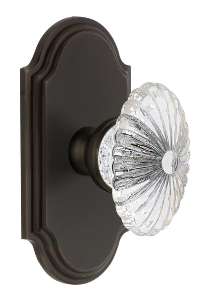 Grandeur Arc Plate with Burgundy Crystal Knob