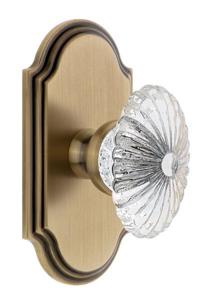 Grandeur Arc Plate with Burgundy Crystal Knob