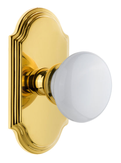 Grandeur Arc Plate with Hyde Park Knob