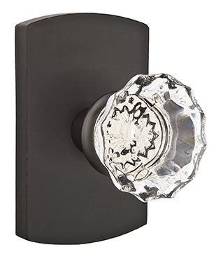Emtek Astoria knob with Style 4 Rosette - Flat Black