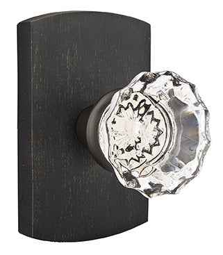 Emtek Astoria knob with Style 4 Rosette - Medium Bronze