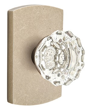 Emtek Astoria knob with Style 4 Rosette - White Bronze