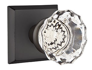 Emtek Astoria knob with Style 6 Rosette - Flat Black