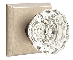 Emtek Astoria knob with Style 6 Rosette - Tumbled White Bronze