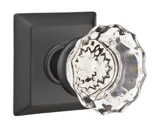 Emtek Astoria Clear Knob With Quincy Rosette Oil Rubbed Bronze