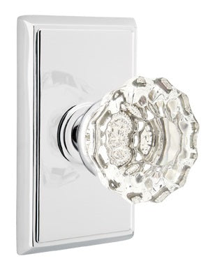 Emtek Astoria Clear Knob with Rectangular Rosette