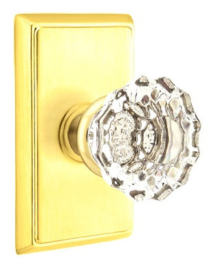 Emtek Astoria Clear Knob with Rectangular Rosette
