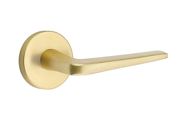 Emtek Brass Athena Lever Satin Brass-Disk Rosette