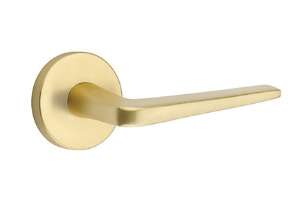 Emtek Brass Athena Lever Satin Brass-Disk Rosette