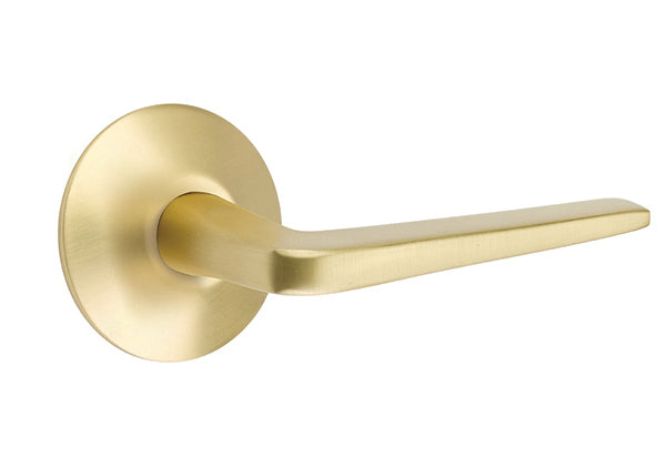 Emtek Brass Athena Lever Satin Brass-Modern Rosette